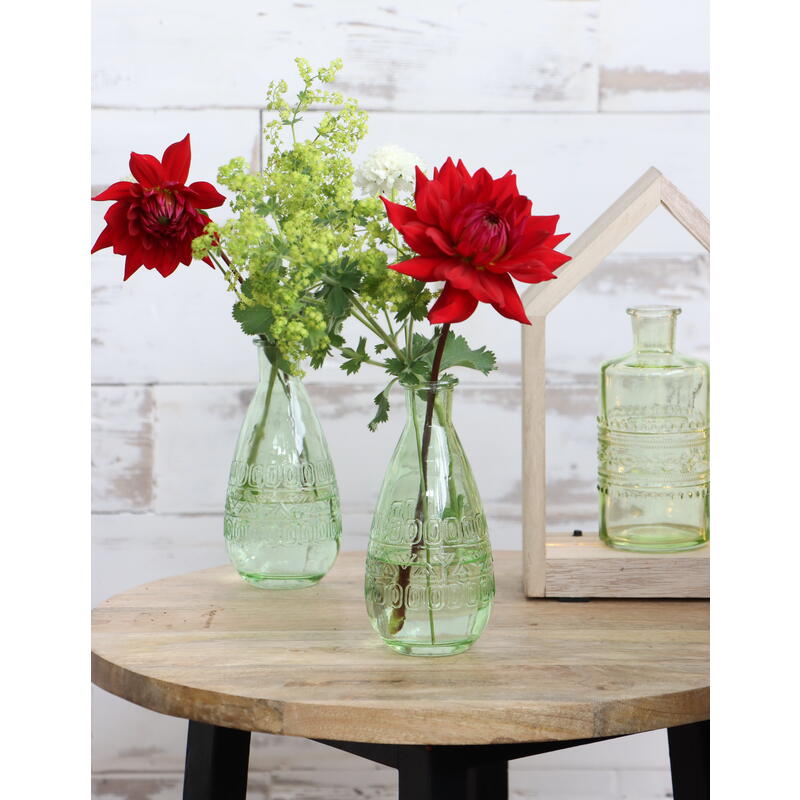 Glasflasche Rom mit strukturierter günstig Blumevase, Kerzenhalter, bestellen online Glasvase, Glasgefäß, Kerzenständer Oberfläche