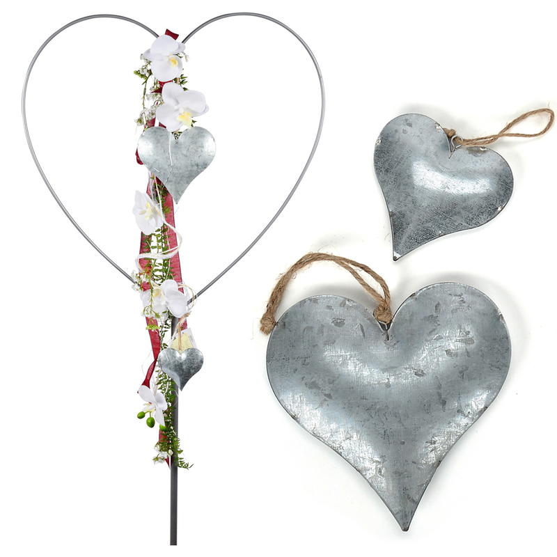 Dekohänger Herz aus Zink, Herzhänger, günstig Hängen, Metallherz, online bestellen Herz zum Dekoherz