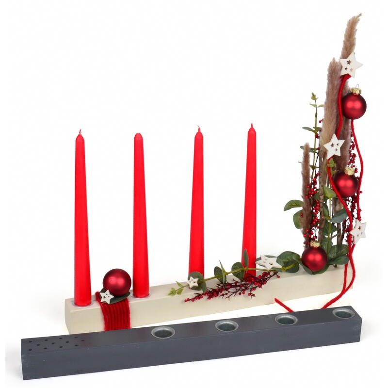 Flower-Board für Stabkerzen und Trockenblumen, Stabkerzenhalter, Adventsdeko günstig Kerzenhalter, online bestellen