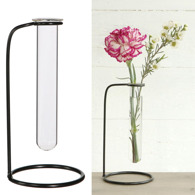 Wohndekor Vasen Glas Rohr Und Metall Vase Einzelne Blume Vase Wohndekor Vasen