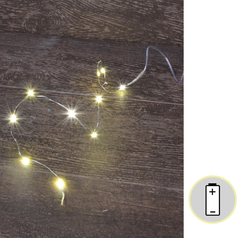 50er LED Micro Lichterkette außen Sterne aus Gummi warmweiß