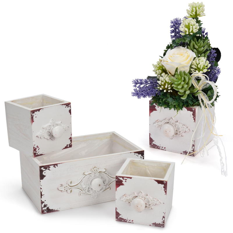 bestellen dekorativen online Pflanz-Schubladen-Set Pflanzgefäß, Ornamenten, Blumentopf mit Pflanzkübel, günstig