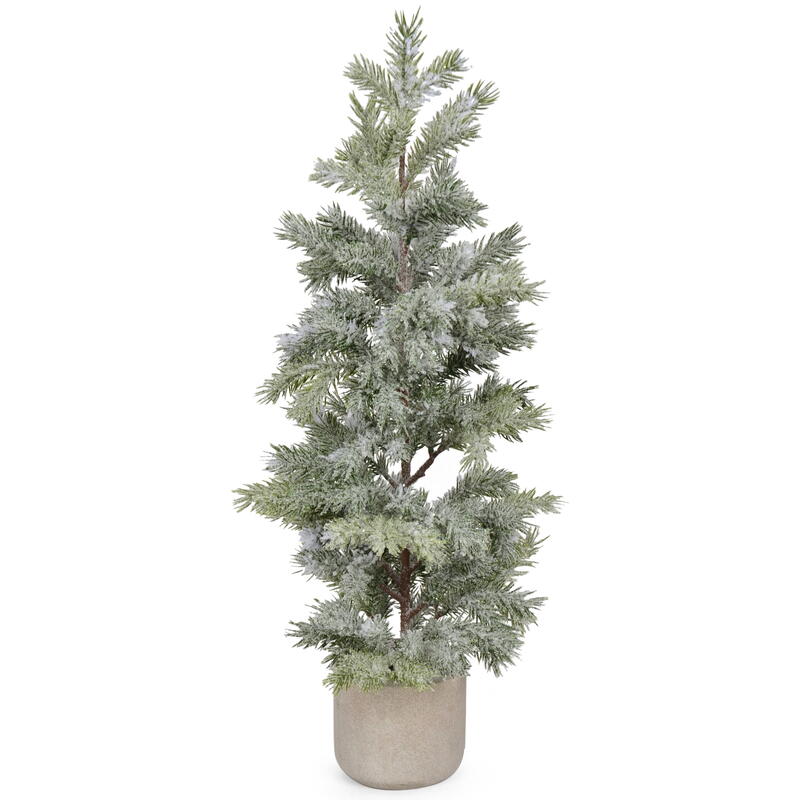 Tannenbaum beschneit im Keramiktopf, künstlicher Weihnachtsbaum, Dekobaum  günstig online bestellen