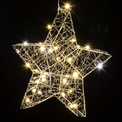 LED Drahtstern silber, Lichterdeko, LED-Stern, Weihnachtsdeko, Stern  günstig online bestellen