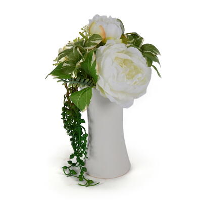 bestellen Vase, online Seidenblumen, in mit Vase Kunstblumen künstlicher Gesteck, Vase in Pfingstrosen-Arrangement, Blumenstrauß günstig
