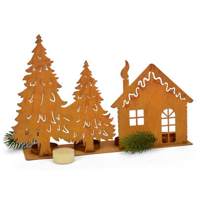 Holzkerze mit Metallflamme, Weihnachtsdeko, Advent, günstig online bestellen Deko-Kerze
